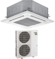 Climatizzatore Condizionatore Mitsubishi Electric Cassetta 90x90 a 4 Vie 34000 Btu PLA-M100EA + PUZ-M100VKA Monofase R-32 Wi-Fi Optional con Griglia Inclusa