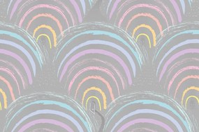 Carta da parati autoadesiva – Casette colorate dell'arcobaleno