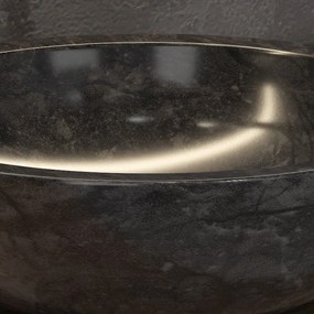 Kamalu - lavabo bango in marmo nero 40cm  litos-en40