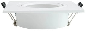 Faretto da Incasso Bianco Orientabile Quadrato in Policarbonato Foro Ø75-85mm GU10