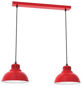 Lampadario a sospensione con filo SVEN 2xE27/15W/230V rosso