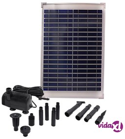 Ubbink Set Pompa Fontana da Giardino SolarMax 1000 con Pannello Solare