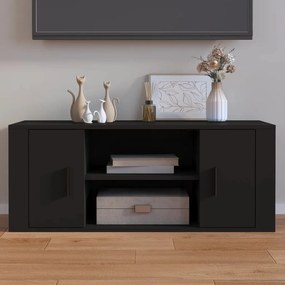Mobile Porta Tv Nero 100x35x40 Cm İn Legno Multistrato /