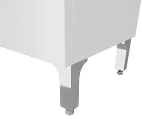 Mobile bagno a terra 85 cm Creta bianco lucido con lavabo e specchio con pensile