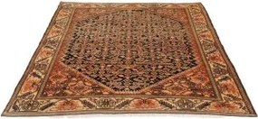 Antik Stilizzato Blu Scuro Rosso Ruggine 165x180 Cm
