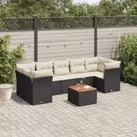 Set Divano da Giardino 6 pz con Cuscini Nero in Polyrattan 3255839