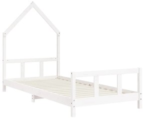 Giroletto per bambini bianco 90x190cm in legno massello di pino
