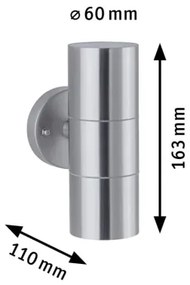 Paulmann 94331 - 2xGU10/10W IP44 Applique da esterno FLAME 230V