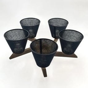 Brilagi - Lampadario LED ANTHONY 5xE14/40W/230V rovere/noce nero