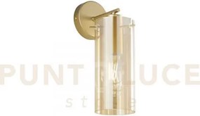 Applique a parete magic oro e ambra 1 luce attacco e27 15,5x15,5x30...