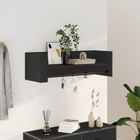 Scaffale A Parete Nero 100x35x30,5 Cm İn Legno Multistrato /