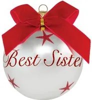 Pallina di Natale con scritta Best Sister 10 cm