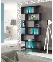 Libreria moderna verticale, colore ardesia, 6 ripiani, made in Italy, ZTC51210316