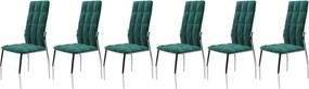 Set di 6 sedie K416 in velluto verde