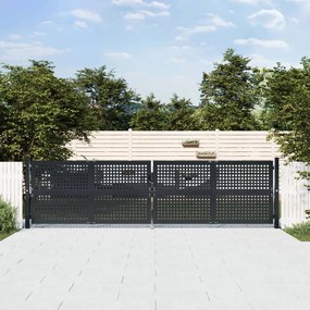 Cancello Giardino Antracite 400x150 Cm İn Acciaio /