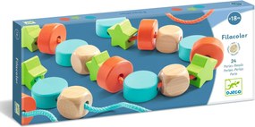 Perle in legno colorate - 24 perle