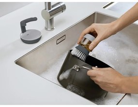 Spazzola grigia con dispenser e supporto Palm Scrub - Joseph Joseph