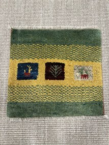 Gabbeh Tappeto 40 x 40 Giallo (Iran) Annodato A Mano