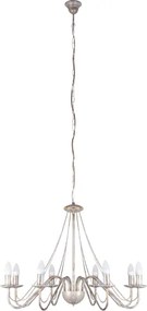 Lampadario a catena MALBO 8xE14/10W/230V bianco/oro/patina
