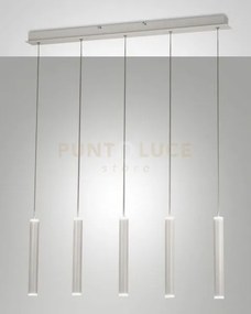 Prado lampadario a sospensione bianco l.90x8cm 5 luci rettangolare ...