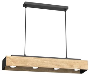 Lampadario a sospensione con filo MAISON 4xGU10/8W/230V marrone/quercia