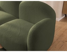 Divano angolare verde (con penisola a sinistra/con chaise lounge) con rivestimento in bouclé Orbit – Ropez