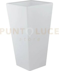 Vaso da giardino geco bianco 1 luce attacco e27 28x28x60cm