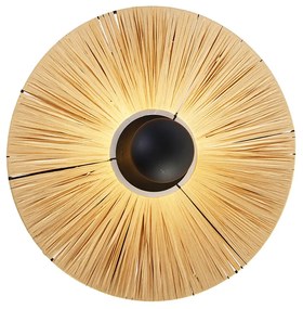 Applique da parete rustica nera con corda 45 cm - Leia