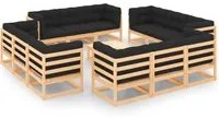 Set Divani da Giardino 13 pz con Cuscini Legno Massello di Pino 3083736