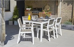 Tavolo Per Esterno In Resina 160x90 Doghe Effetto Legno Harmony Keter Cappuccino