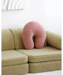 Cuscino per divano da bambini rosa con rivestimento in bouclé U – Wigiwama