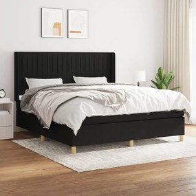 Giroletto A Molle Con Materasso Nero 160x200 Cm İn Tessuto /