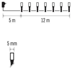 Catena LED da esterno natalizia 120xLED/17m IP44 bianco caldo