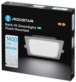 Aigostar - Lampada da incasso LED/12W/230V 6500K 17,5x17,5 cm bianca