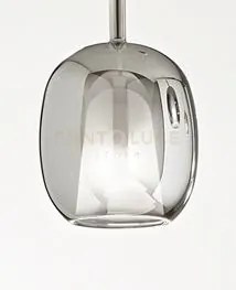 Vetro 1 luce attacco e27 fume specchiato rain d.17,5cm rosone acq...