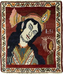 Shiraz Tappeto persiano 60 x 70 Rosso (Iran) Annodato A Mano