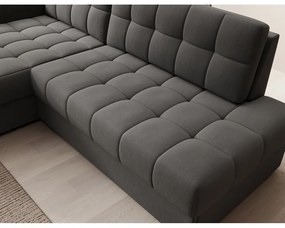 Divano angolare grigio tortora allungabile (con penisola a sinistra/con chaise lounge) con rivestimento in velluto Blezalt – ELTAP