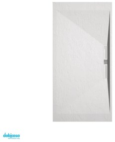 Duplach "Side" Piatto Doccia Marmoresina Effetto Pietra Colore Bianco 90x140 H 3