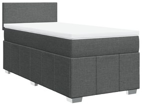 Giroletto a molle con materasso grigio scuro 80x200 cm tessuto