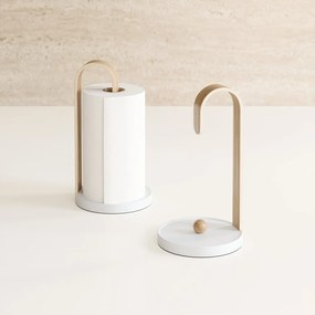 Portarotolo da cucina verticale in legno bianco ø 17 cm Bellwood – Umbra