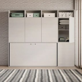 Letto NABOR singolo a scomparsa Bianco Frassino Composizione B