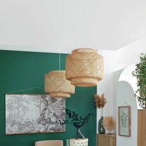 Atmosphera - Lampadario a sospensione con filo LIBY 1xE27/40W/230V bambù