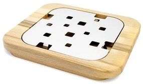 Lisa Vassoio quadrato con base in legno Gran Sasso