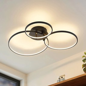 Plafoniera a LED Rayk Lindby, dimmerabile, Nero, Soggiorno / Sala da pranzo, Moderno, Plafoniera LED