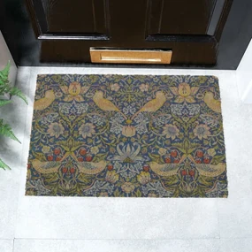 Zerbino in fibra di cocco 60x90 cm William Morris Strawberry Thief - Artsy Doormats