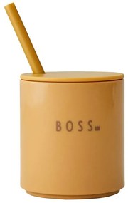 Tazza Boss per bambini giallo senape Mini - Design Letters