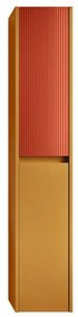 Colonna per mobile bagno Niwa 2 ante P 27 x L 30 x H 160 cm laccato opaco senape con vetro paprika cannettato