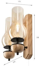 Brilagi - LED Applique COTTAGE 2xE14/40W/230V quercia/marrone