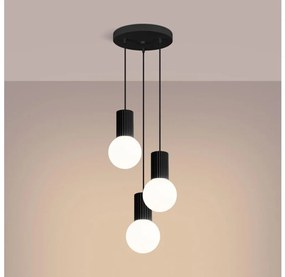 Sollux SL.1715 - Lampadario a sospensione con filo HALO 3xG9/8W/230V diametro 25 cm nero