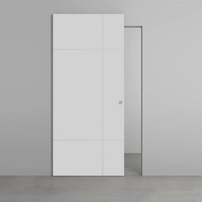 Porta scorrevole City in legno grigio, L 101 x H 230 cm, con binario Invisibile Destra